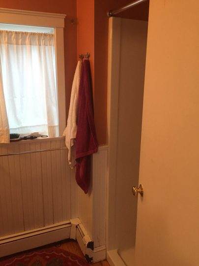 Shower insert before bathroom remodel in Lincoln, MA