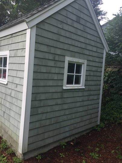 Exterior Painting Before of Lexington Shed