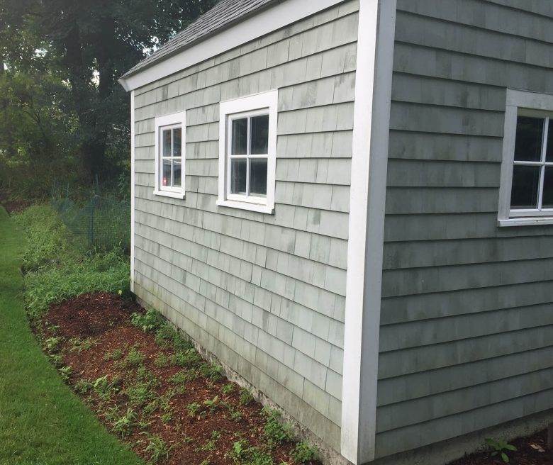 Exterior Painting Before of Lexington Shed
