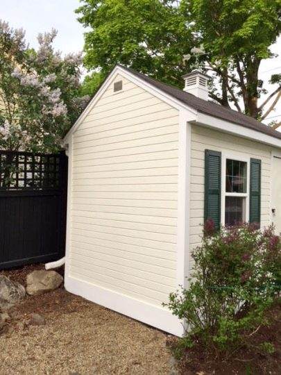 Exterior Shed Painting After in Wellesley, MA