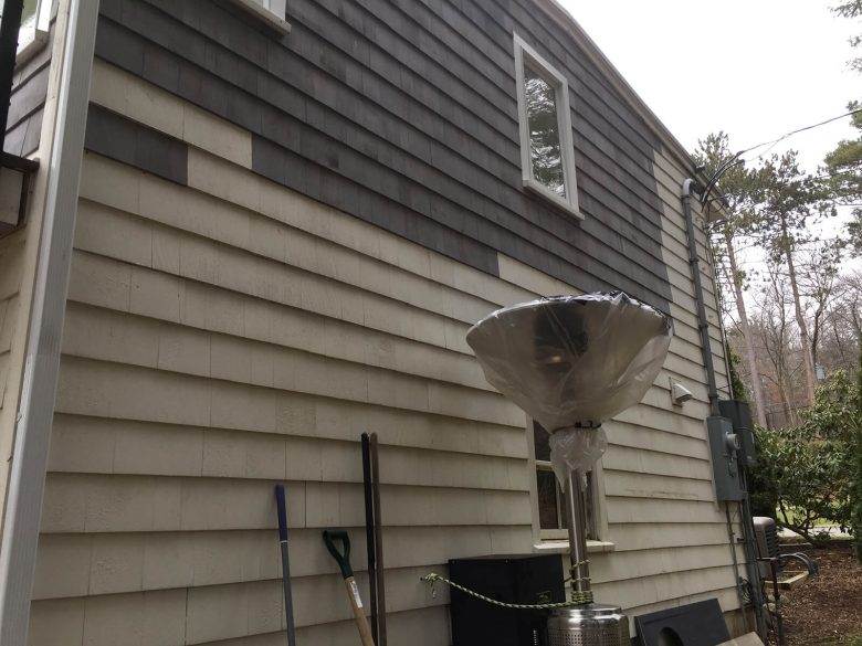 Cedar siding before it was painted in Lincoln, MA