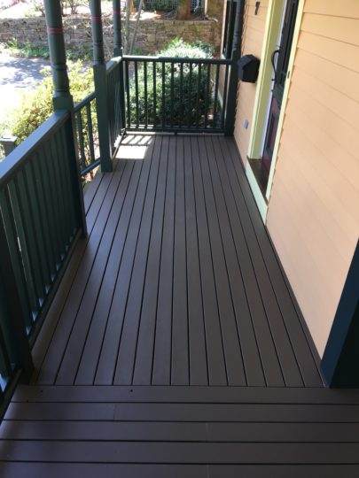Painted Deck of Historic Newton Upper Falls, MA Home