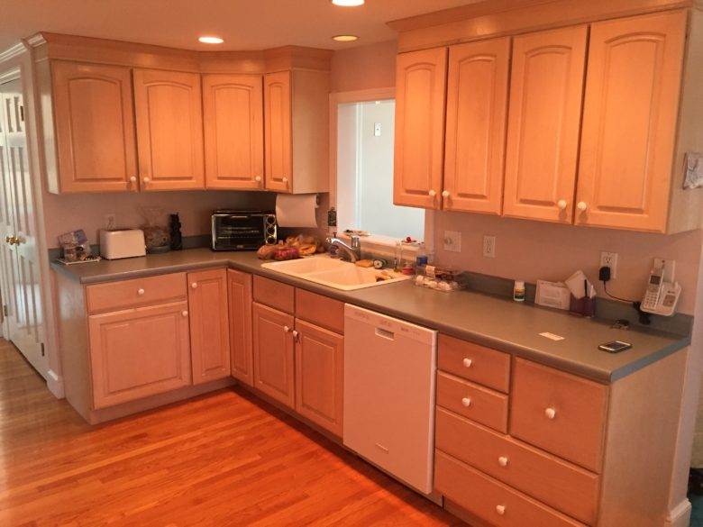 Kitchen Cabinet Painting Before in Needham, MA
