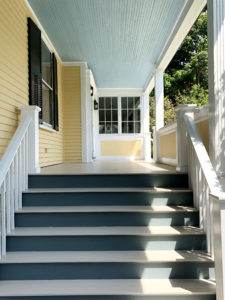 Brilliant color by top painters for customer’s front porch or deck flooring.