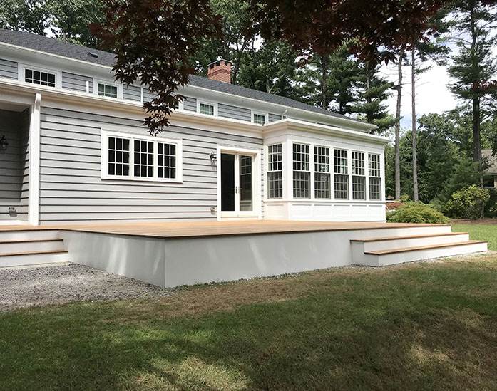 New Pau Lope Ipe Deck With Composite Trim in Weston, MA